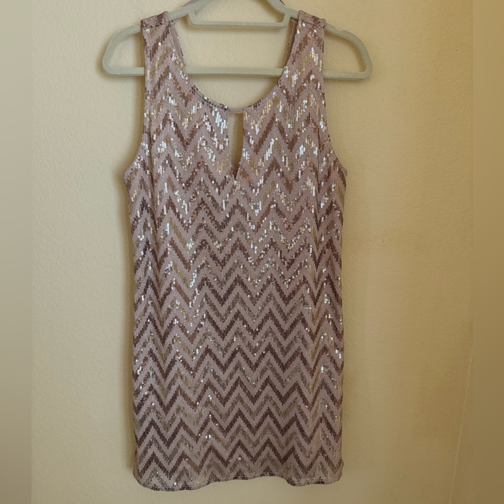 Miss Me Gold Sequin Dress Size Medium EUC - Picture 2 of 5